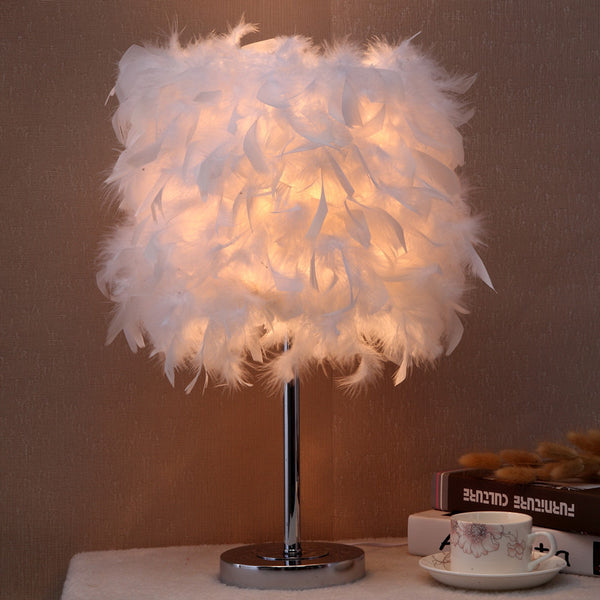 Feather bedside lamp